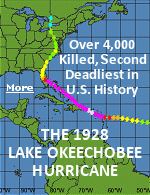 The Okeechobee hurricane, or San Felipe Segundo hurricane was the second deadliest tropical cyclone in the history of the United States, behind only the 1900 Galveston hurricane.